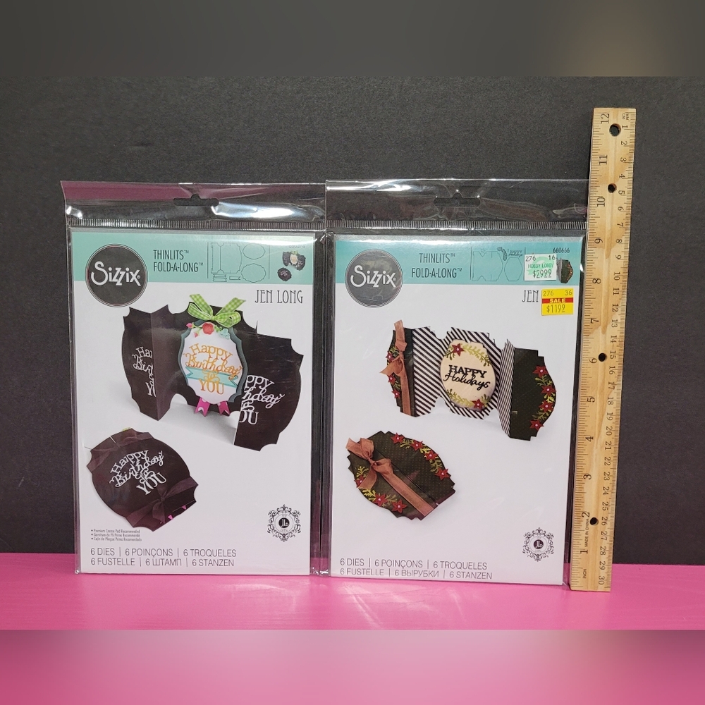 Sizzix Jen Long Fold-A-Long Die Sets.  Set Of 2.  (0558)